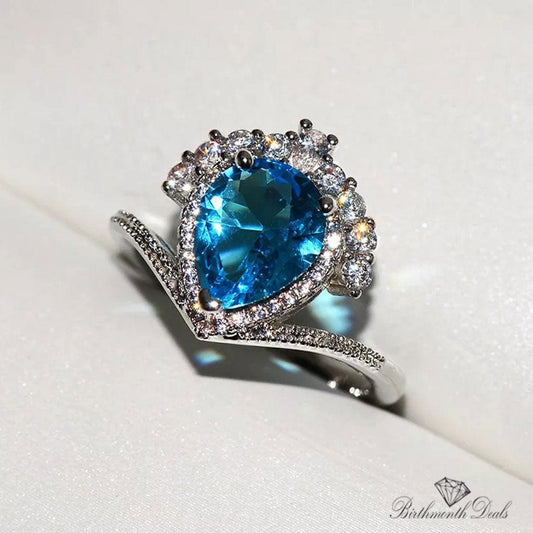 March Aquamarine Birthstone Ring - Birthmonth Deals