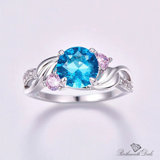 March Aquamarine Birthstone Ring - Birthmonth Deals