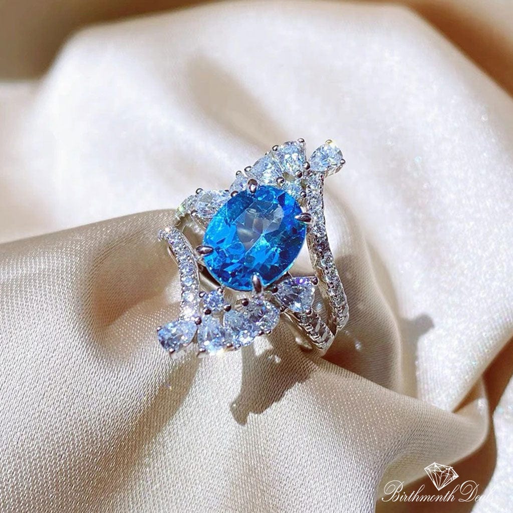 March Aquamarine Birthstone Ring - Birthmonth Deals