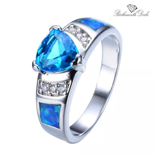 March Aquamarine Birthstone Ring - Birthmonth Deals