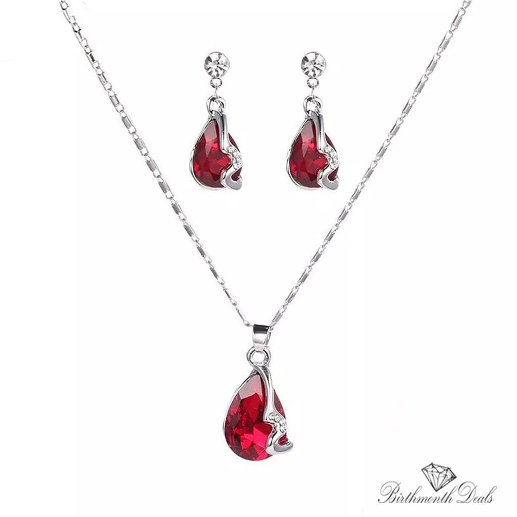 July Ruby Birthstone Jewelry Set - Birthmonth Deals