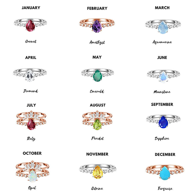 Gemstone Ring (January Garnet) - Birthmonth Deals