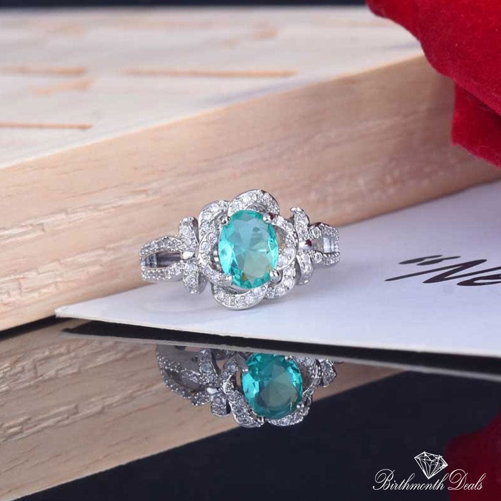 March Aquamarine Birthstone Ring - Birthmonth Deals