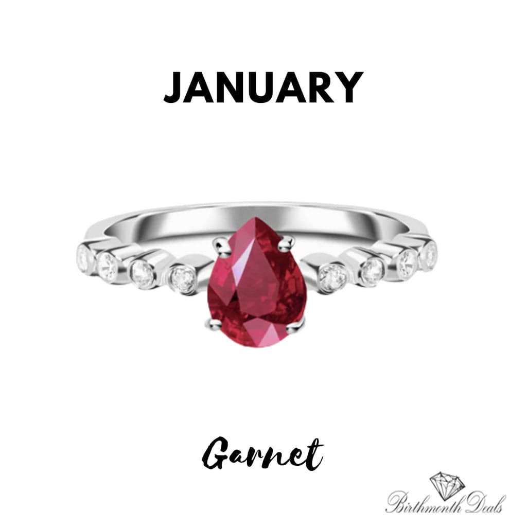 Gemstone Ring (January Garnet) - Birthmonth Deals