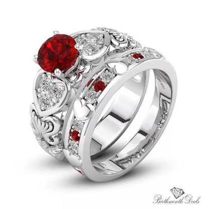 July Ruby Birthstone Stacking Ring - Birthmonth Deals