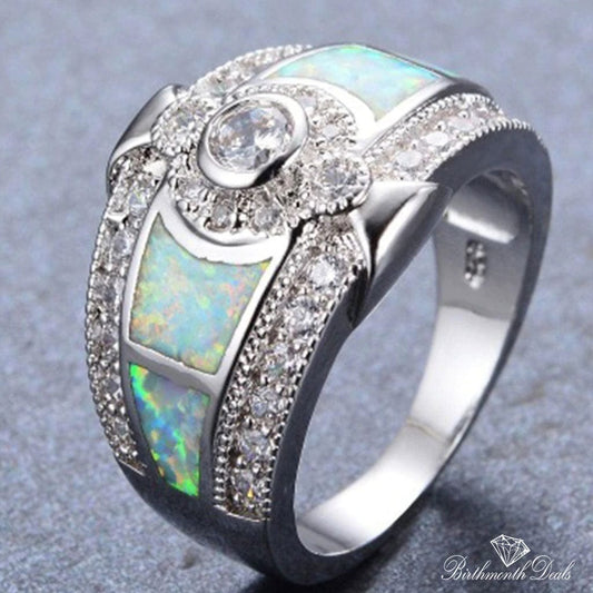 October Opal Birthstone Ring - Birthmonth Deals