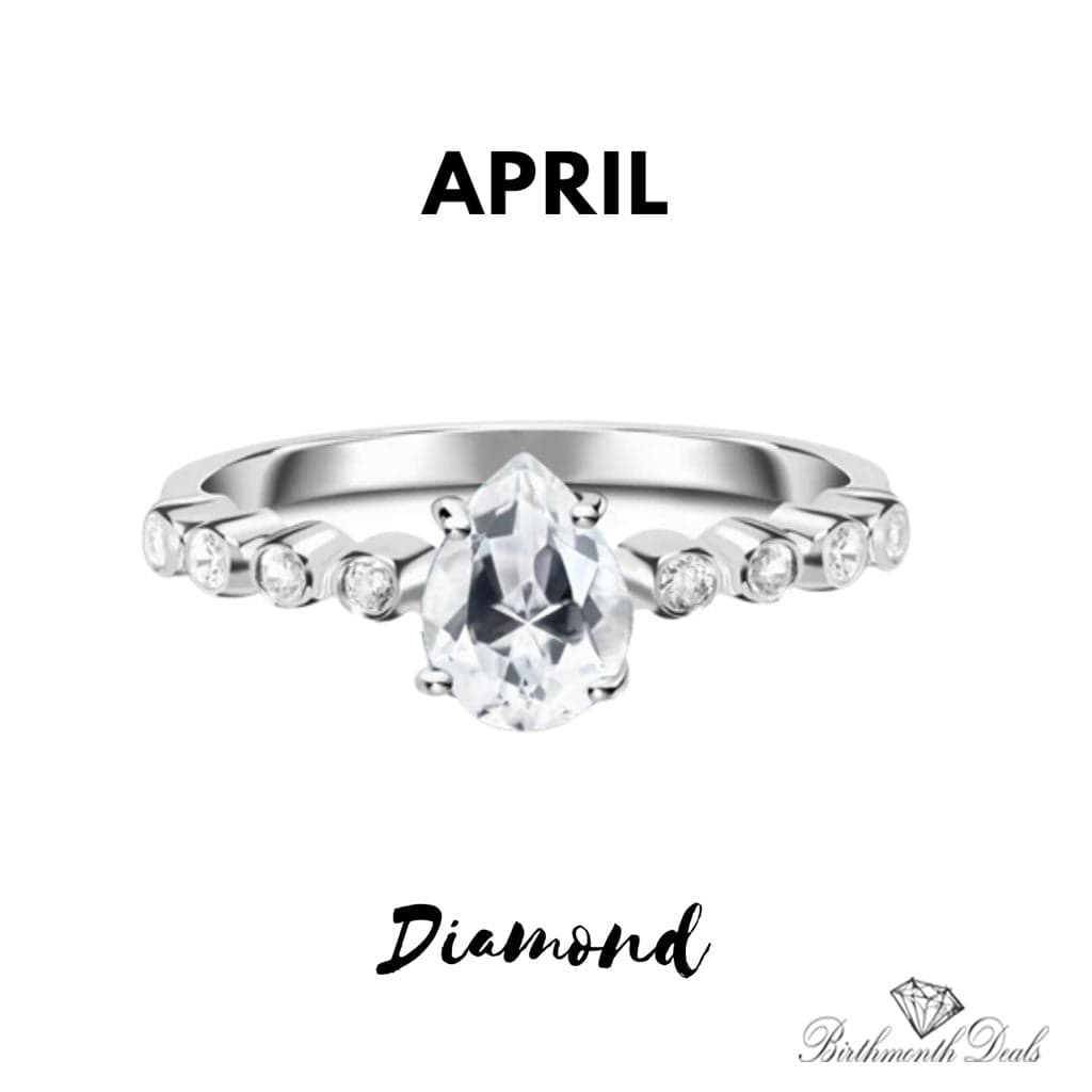 Gemstone Ring (April Diamond) - Birthmonth Deals