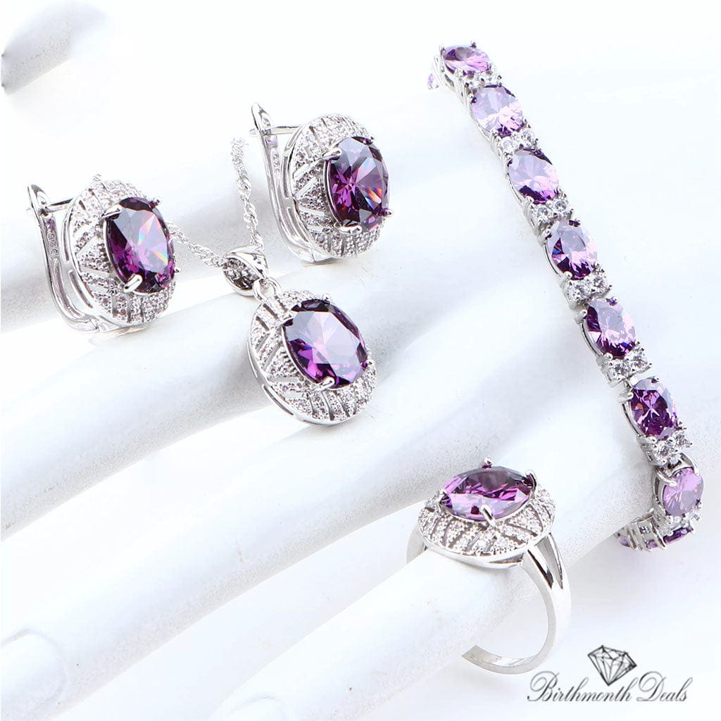 February Amethyst Birthstone Jewelry Set - Birthmonth Deals