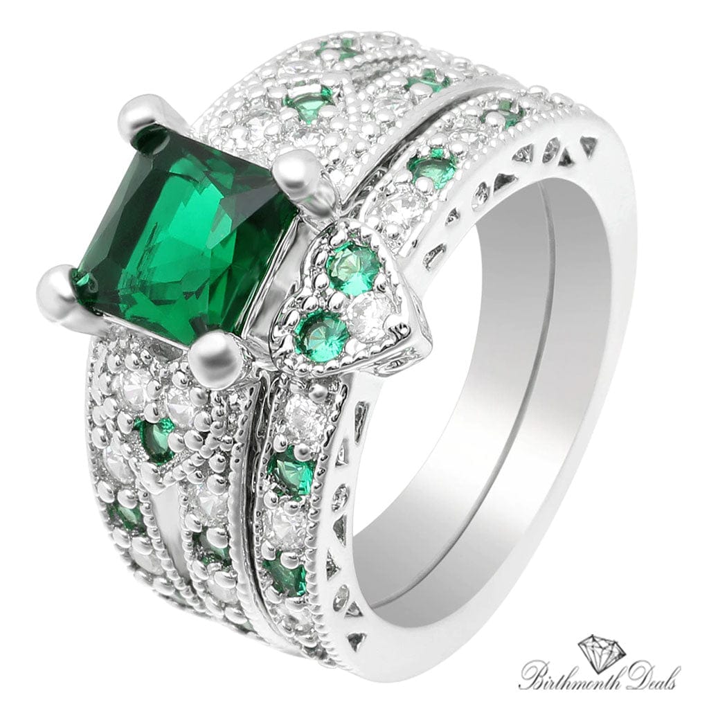 May Emerald Birthstone Stacking Ring - Birthmonth Deals