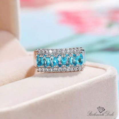 March Aquamarine Birthstone Ring - Birthmonth Deals