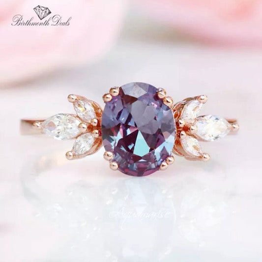 June Alexandrite Birthstone Ring - Birthmonth Deals