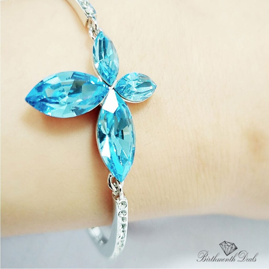 March Aquamarine Birthstone Bracelet - Birthmonth Deals