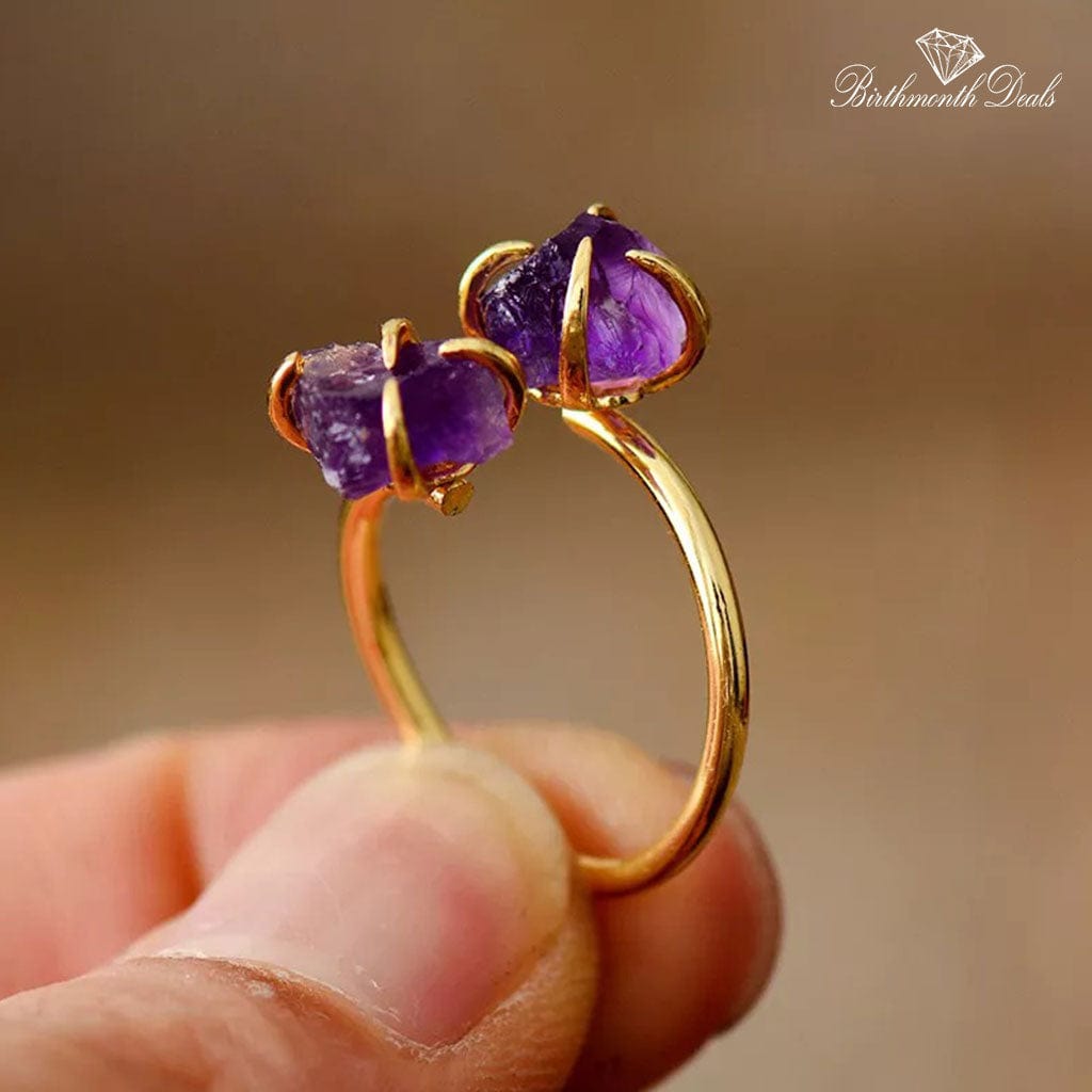February Amethyst Birthstone Ring - Birthmonth Deals
