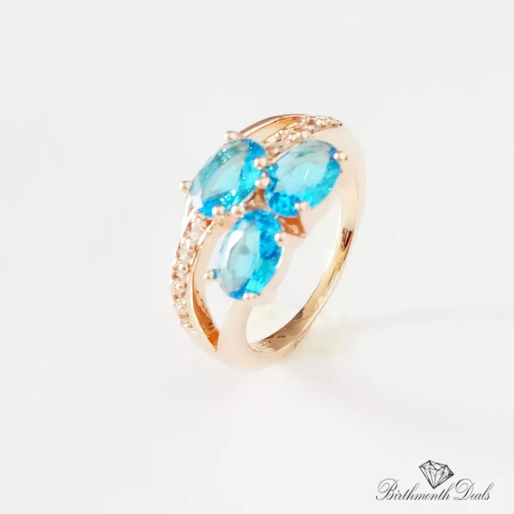 March Aquamarine Birthstone Ring - Birthmonth Deals