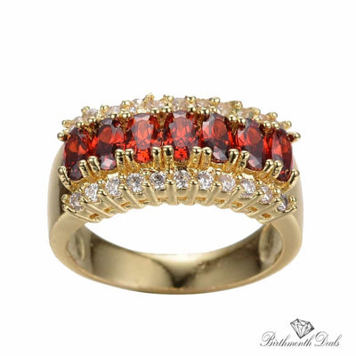 Pure Elegance July Ruby Birthstone Ring - Birthmonth Deals