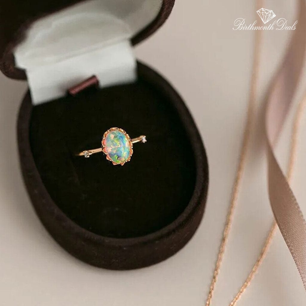 October Opal Birthstone Ring - Birthmonth Deals