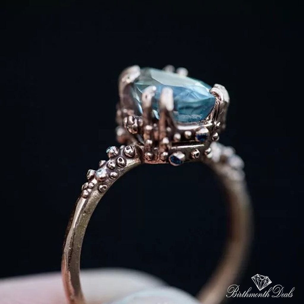 March Aquamarine Birthstone Ring - Birthmonth Deals