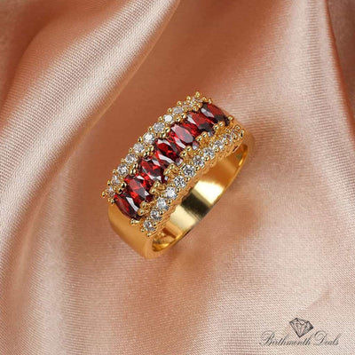 Pure Elegance July Ruby Birthstone Ring - Birthmonth Deals