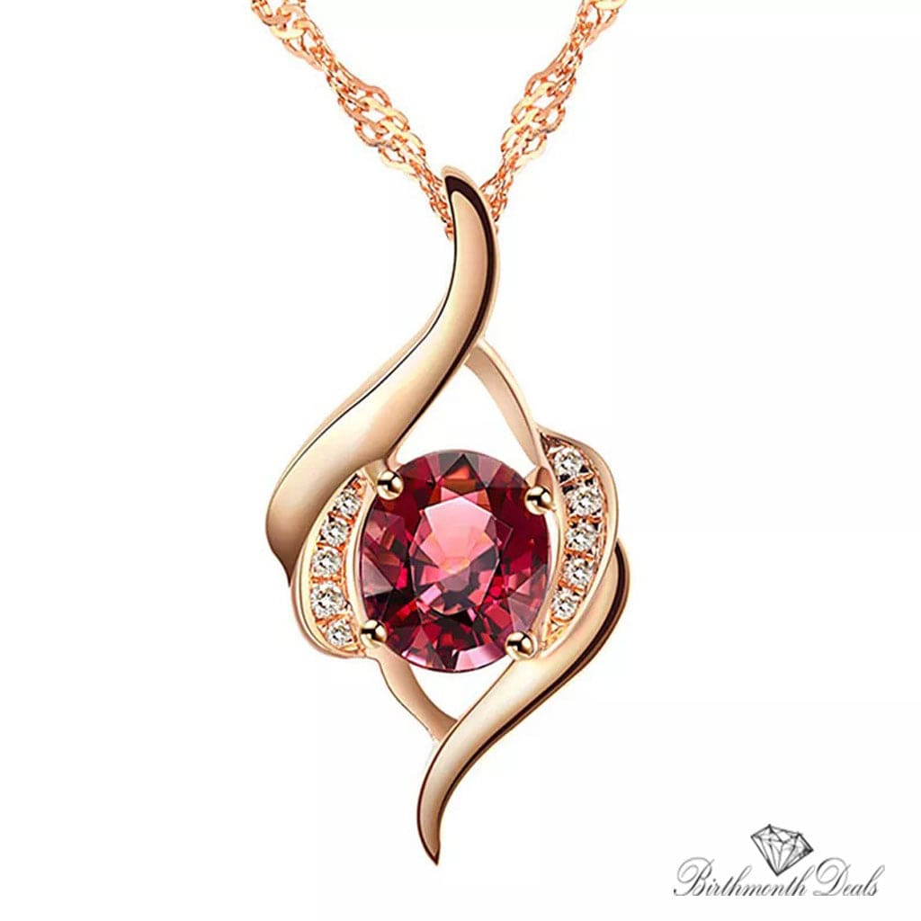 January Garnet Birthstone Necklace - Birthmonth Deals