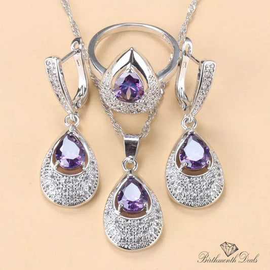 February Amethyst Birthstone Jewelry Set - Birthmonth Deals