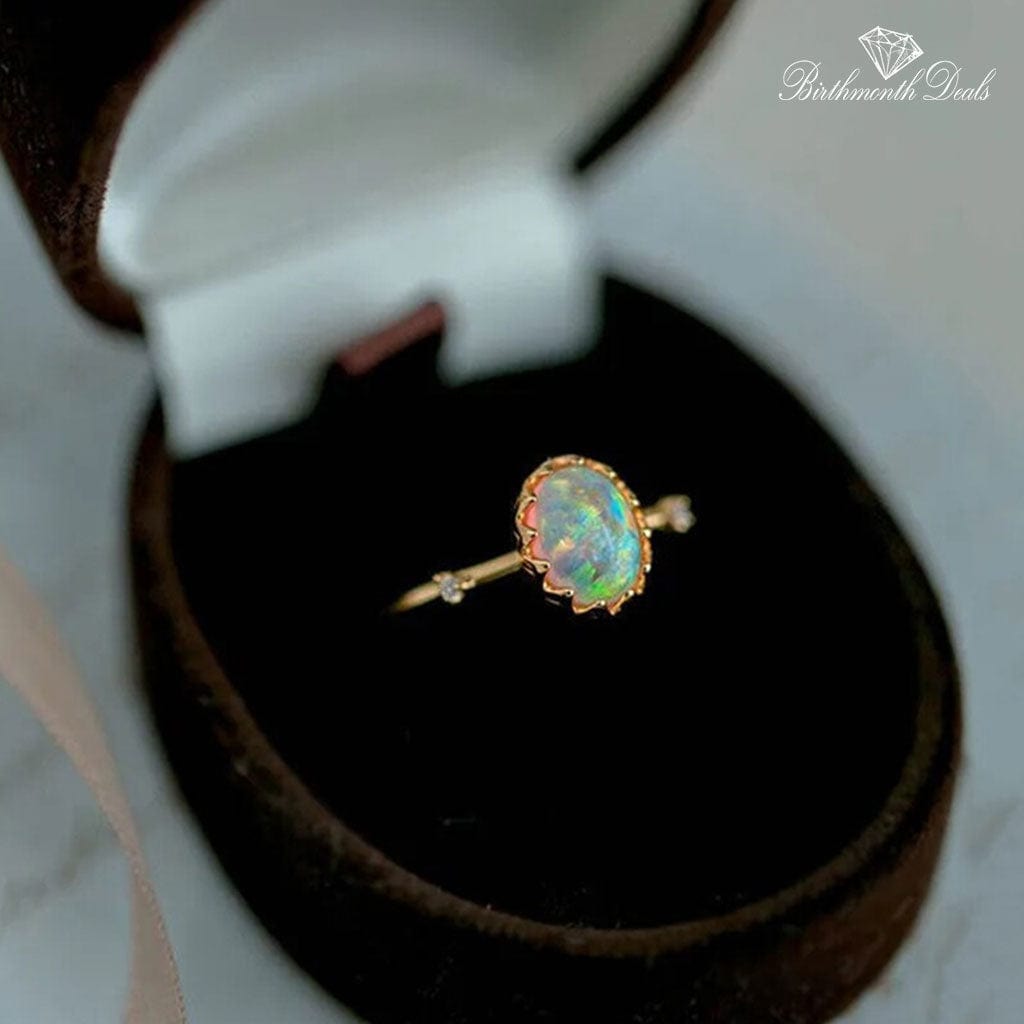 October Opal Birthstone Ring - Birthmonth Deals