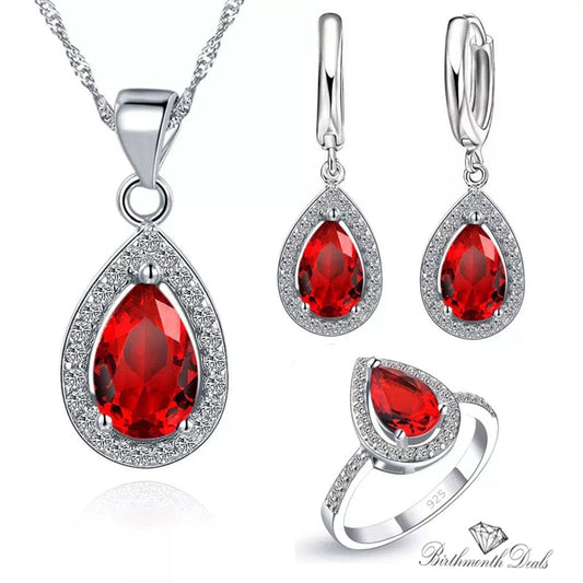 January Garnet Birthstone Jewelry Set - Birthmonth Deals