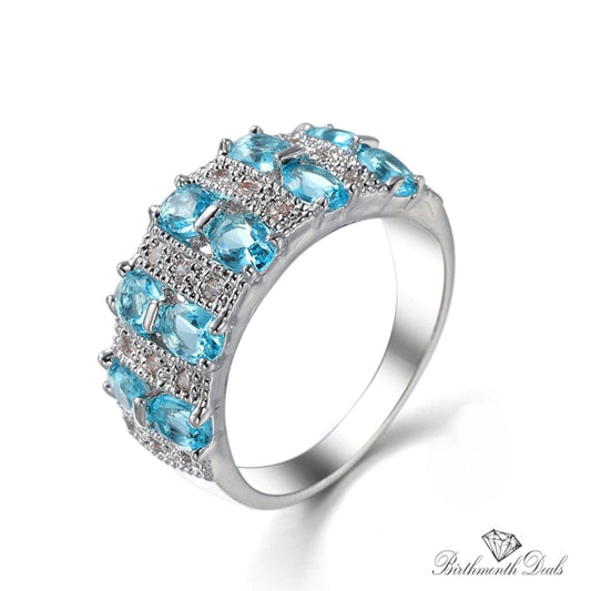 March Aquamarine Birthstone Ring - Birthmonth Deals