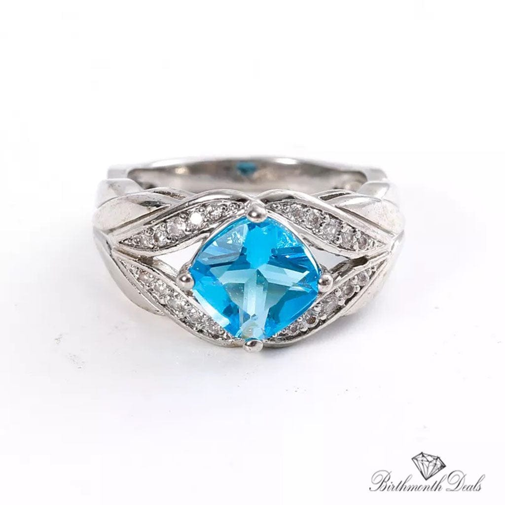 March Aquamarine Birthstone Ring - Birthmonth Deals