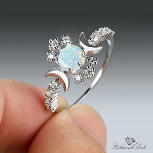 October Opal Birthstone Ring - Birthmonth Deals