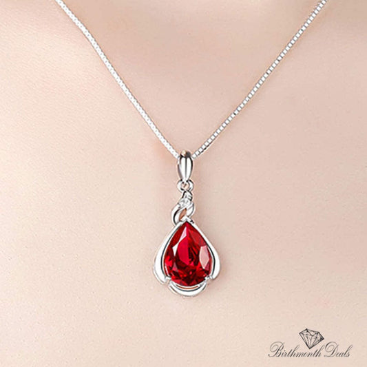 January Garnet Birthstone Necklace - Birthmonth Deals