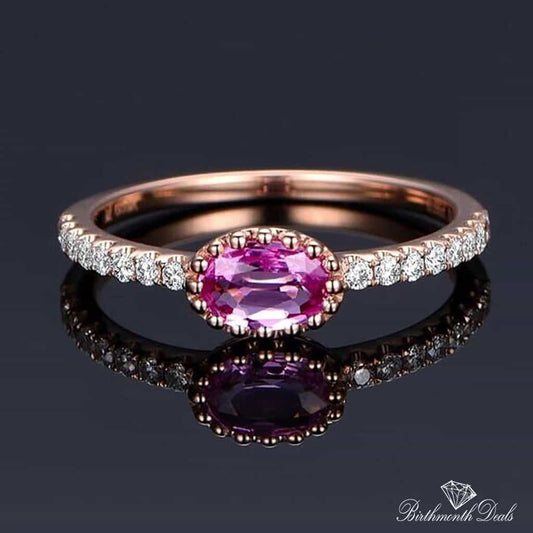 October Pink Tourmaline Birthstone Ring - Birthmonth Deals