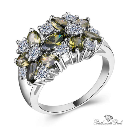 August Peridot Birthstone Ring - Birthmonth Deals