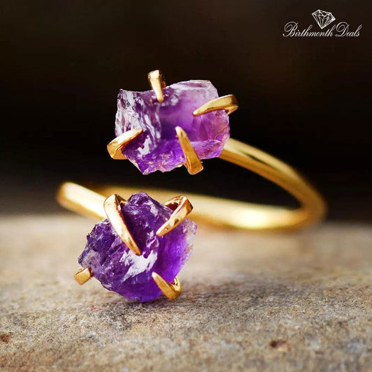 February Amethyst Birthstone Ring - Birthmonth Deals