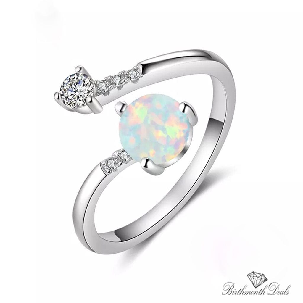 October Opal Birthstone Ring - Birthmonth Deals