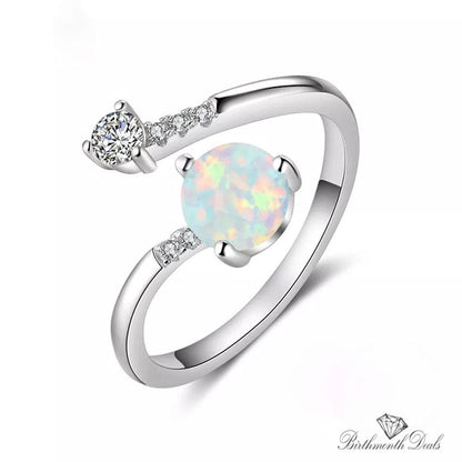 October Opal Birthstone Ring - Birthmonth Deals