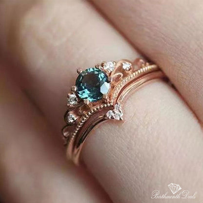 March Aquamarine Birthstone Stacking Ring - Birthmonth Deals