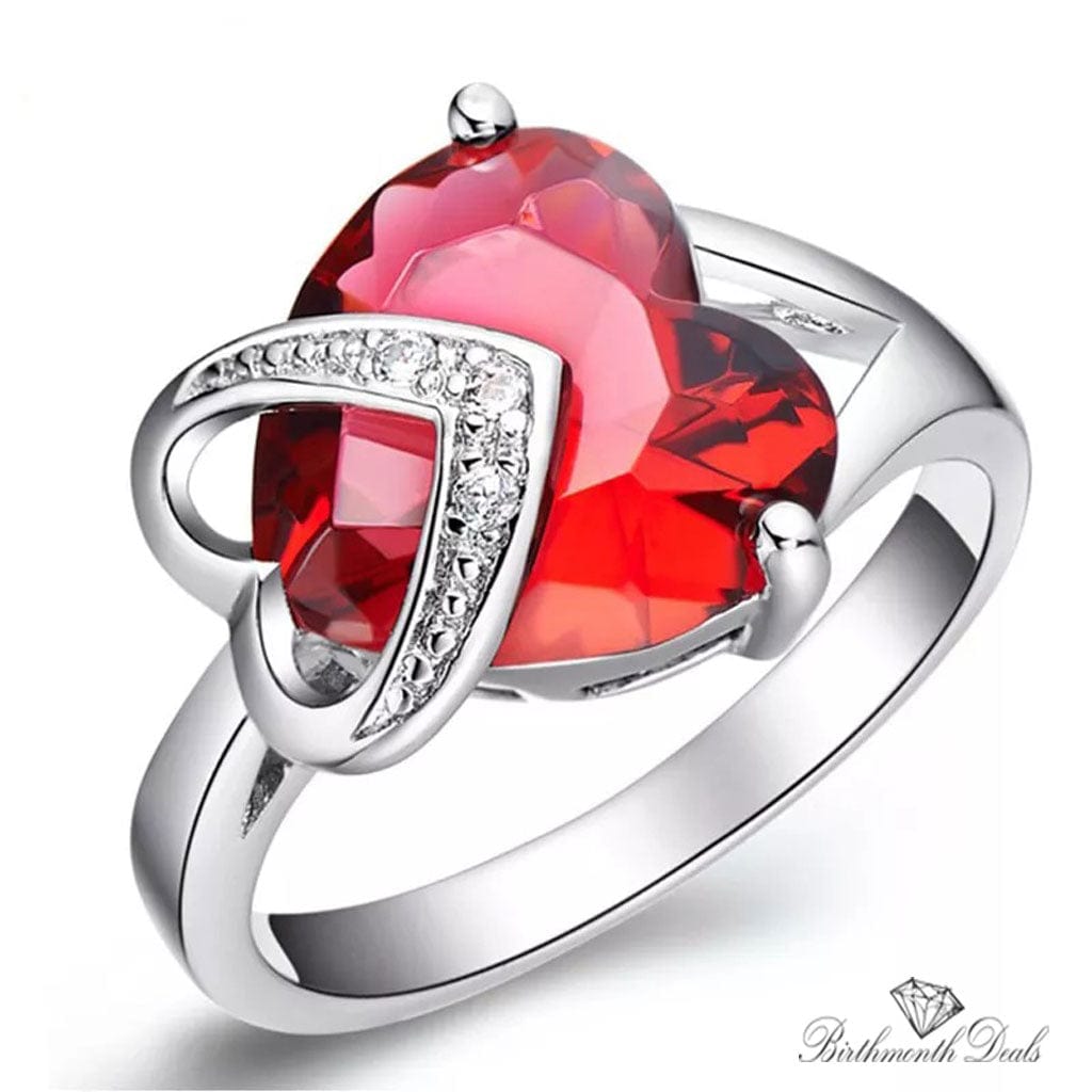 January Garnet Birthstone Ring - Birthmonth Deals