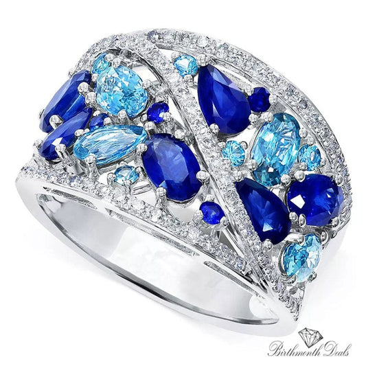 March Aquamarine Birthstone Ring - Birthmonth Deals