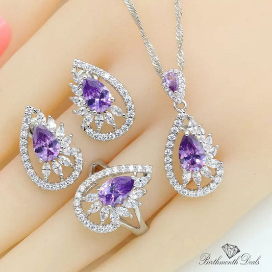 February Amethyst Birthstone Jewelry Set - Birthmonth Deals