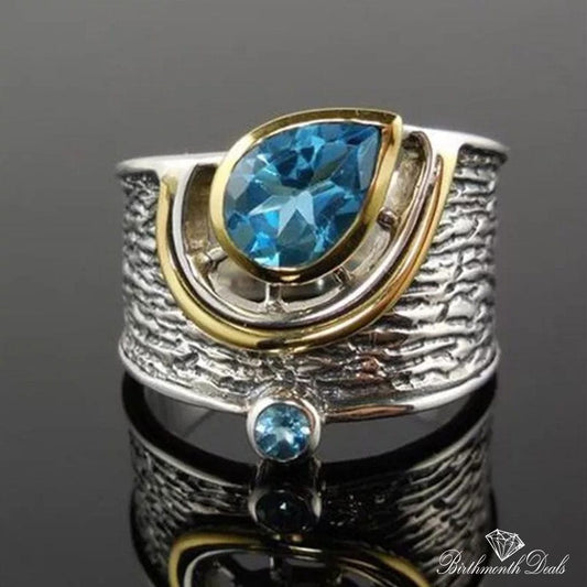 March Aquamarine Birthstone Ring - Birthmonth Deals