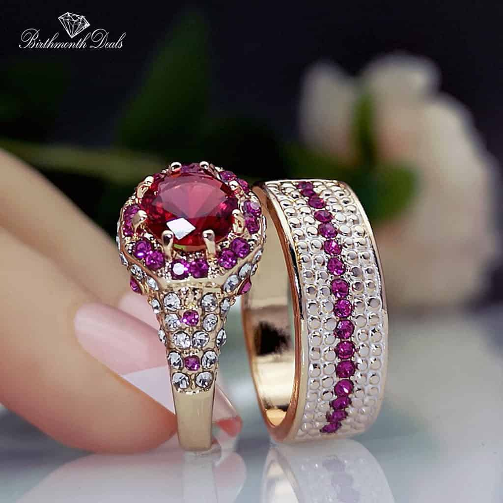 July Ruby Birthstone Stacking Ring - Birthmonth Deals