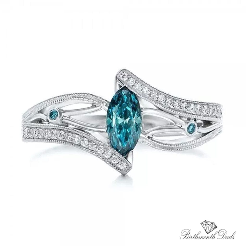 March Aquamarine Birthstone Ring - Birthmonth Deals