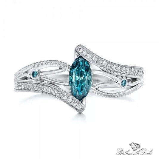 March Aquamarine Birthstone Ring - Birthmonth Deals