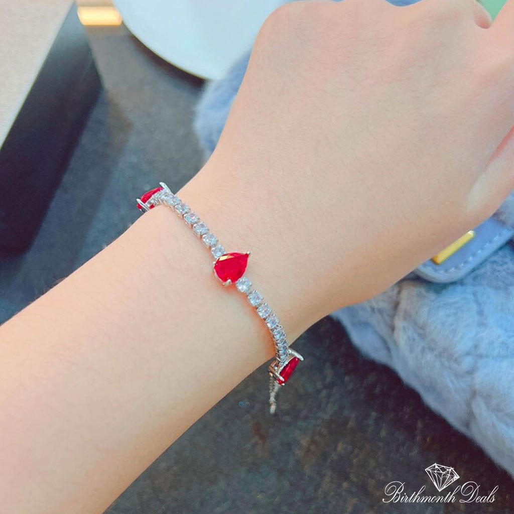 July Ruby Birthstone Bracelet - Birthmonth Deals