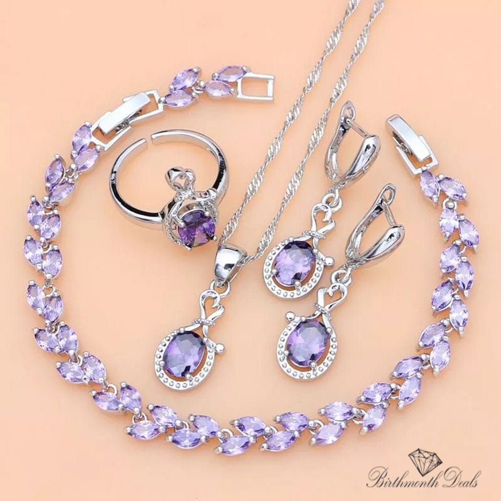 February Amethyst Birthstone Jewelry Set - Birthmonth Deals