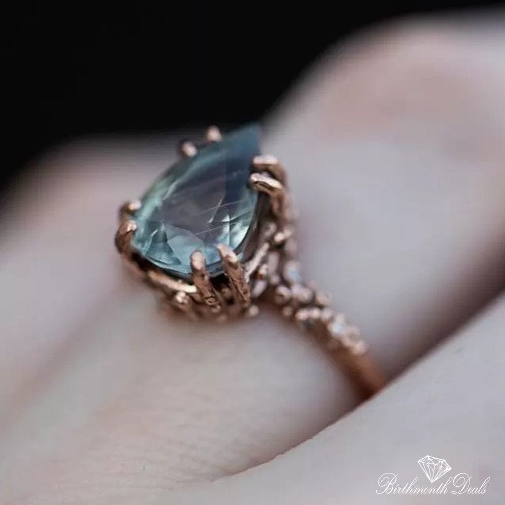 March Aquamarine Birthstone Ring - Birthmonth Deals