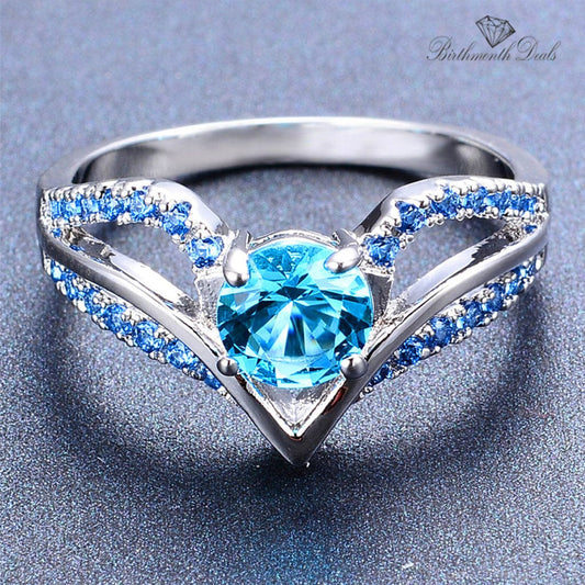 March Aquamarine Birthstone Ring - Birthmonth Deals