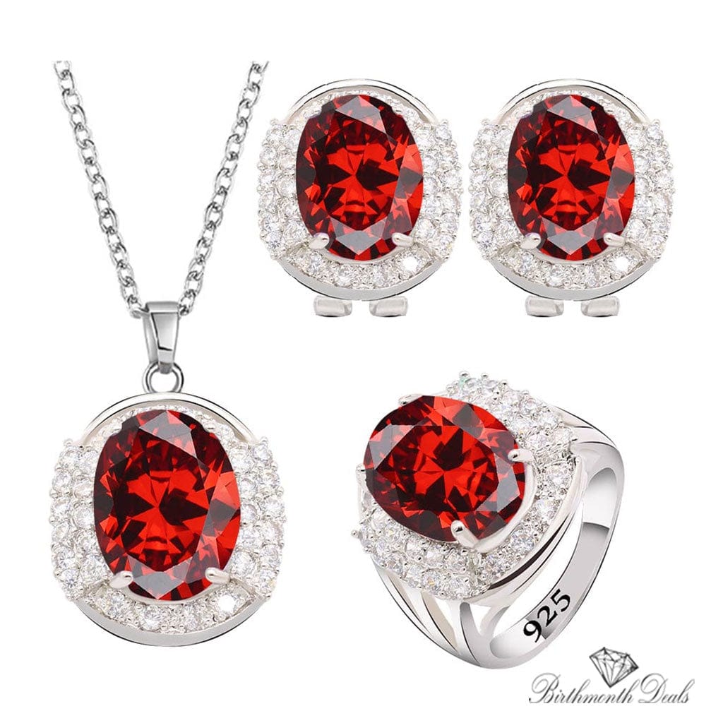 July Ruby Birthstone Jewelry Set - Birthmonth Deals