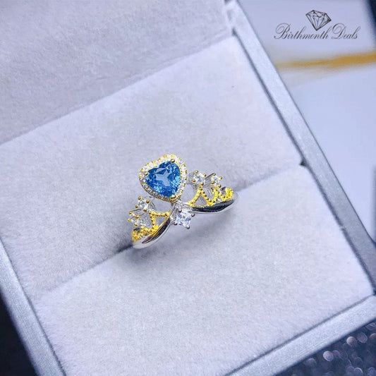 March Aquamarine Birthstone Ring - Birthmonth Deals