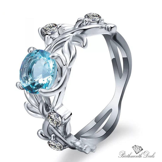 March Aquamarine Birthstone Ring - Birthmonth Deals